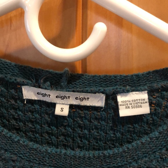 Women’s Sz S Teal and Gray Waffle Knit Sweater - Picture 3 of 4